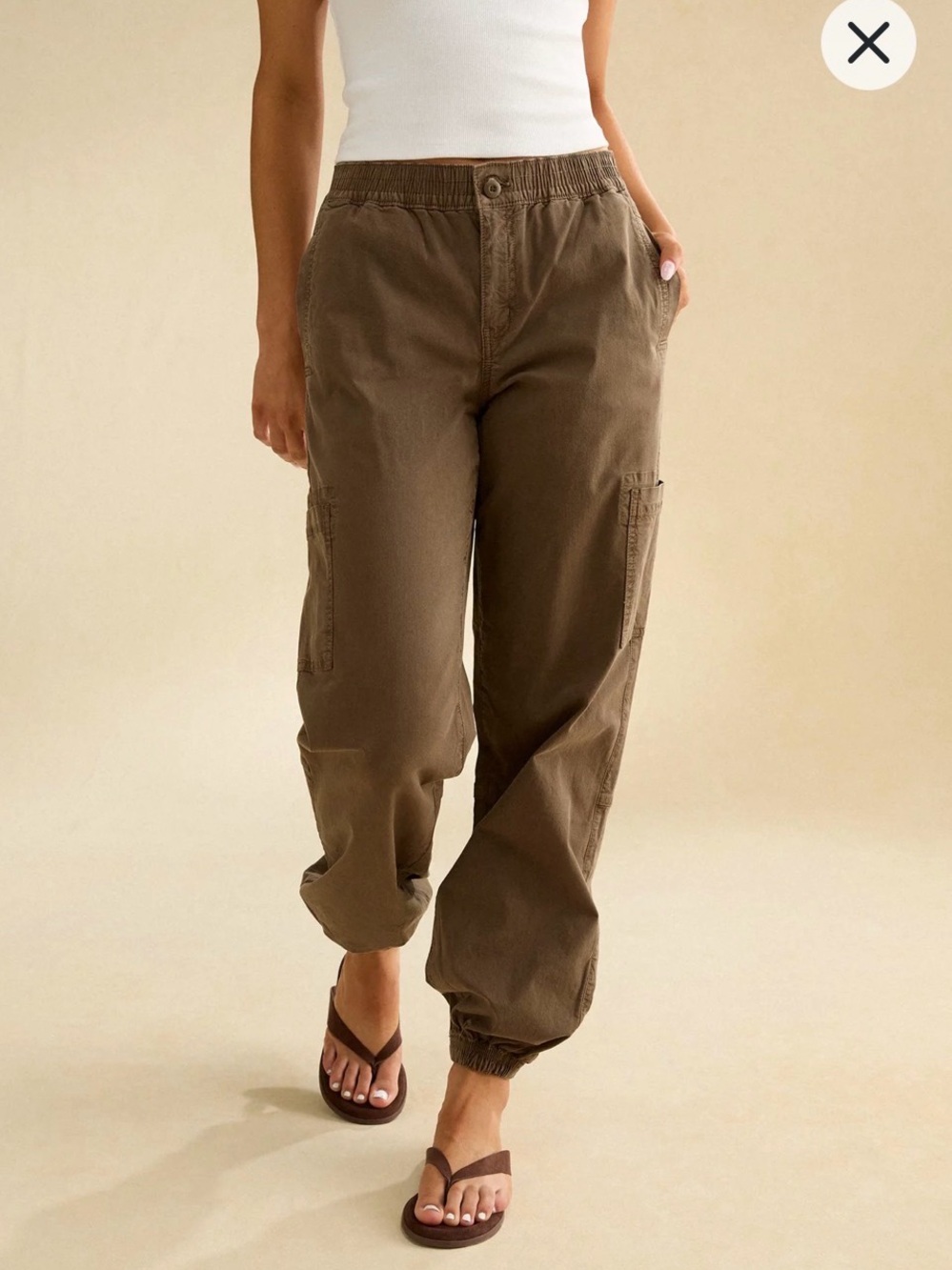 American Eagle Outfitters Baggy Jogger Olive Green Men's Cargo Pants Size 27 W 4